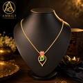 Premium Plated Necklace (Premium Plated Green Stone Pendant Necklace)