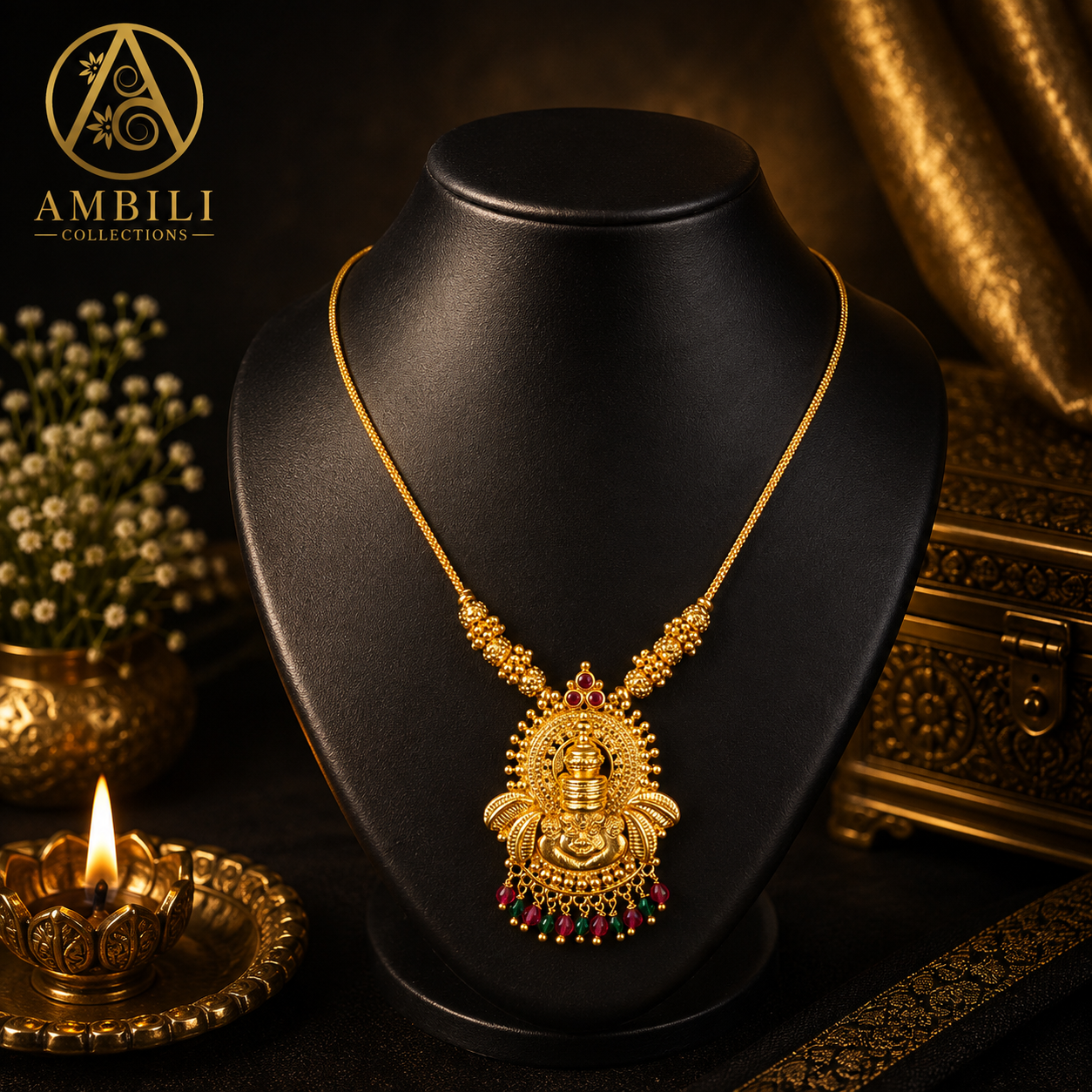 Premium Plated Necklace(Premium Plated Traditional Temple Pendant Necklace)