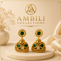Premium Plated Jhumka (Premium Plated Emerald Green Jhumka Earrings)