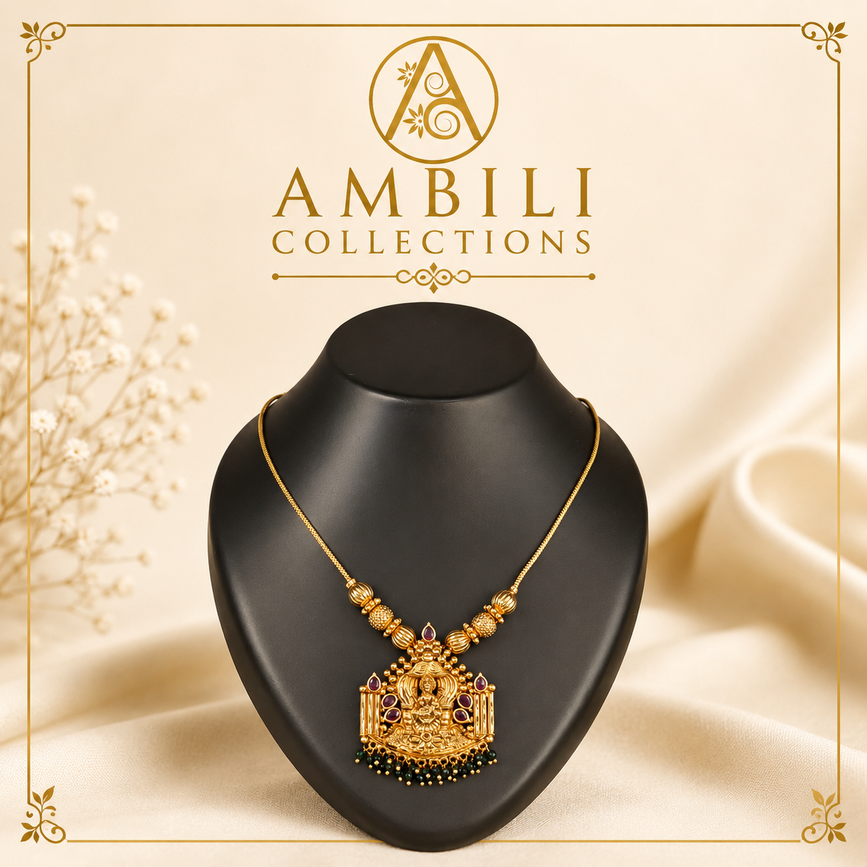 Premium Plated Necklace(Premium Plated Temple Pendant Necklace)