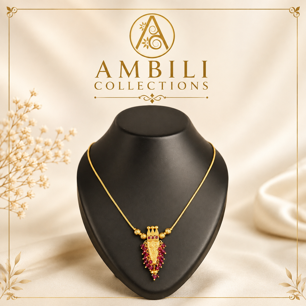 Premium Plated Jewelry(Premium Gold-Toned Temple Pendant Necklace)