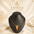 Premium Plated Jewelry(Premium Gold-Toned Temple Pendant Necklace)