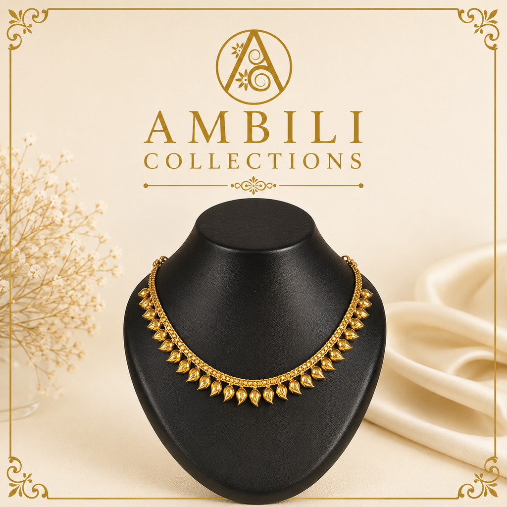 Premium Plated Jewelry(Premium Gold-Toned Mango Design Necklace)