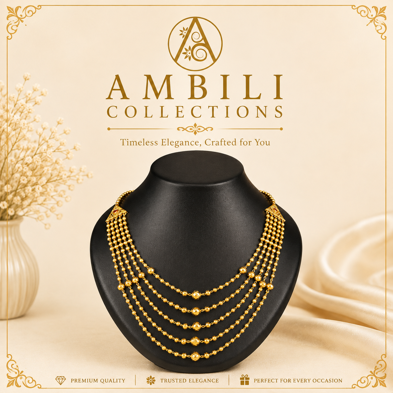 Premium Plated Necklace(Premium Multi-Layer Gold-Toned Necklace)
