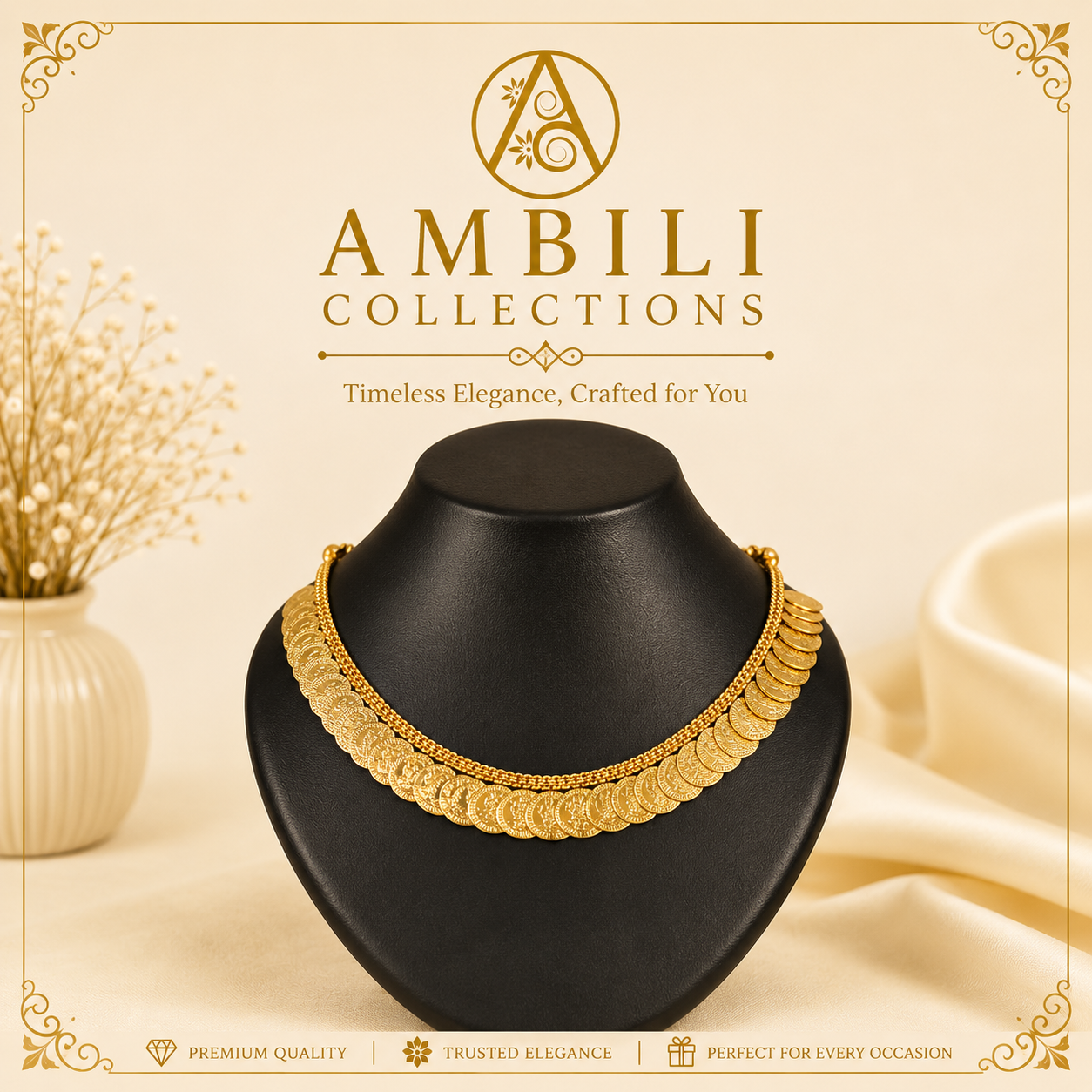 Premium Plated Necklace(Premium Gold-Toned Kasu Mala / Coin Necklace)