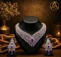 Imitation Jewelry-Royal Amethyst Statement Necklace Set – Premium Imitation Jewelry