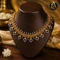 Premium Plated Jewelry(Blue Palakka Premium Plated Necklace)- only Necklace, no earing