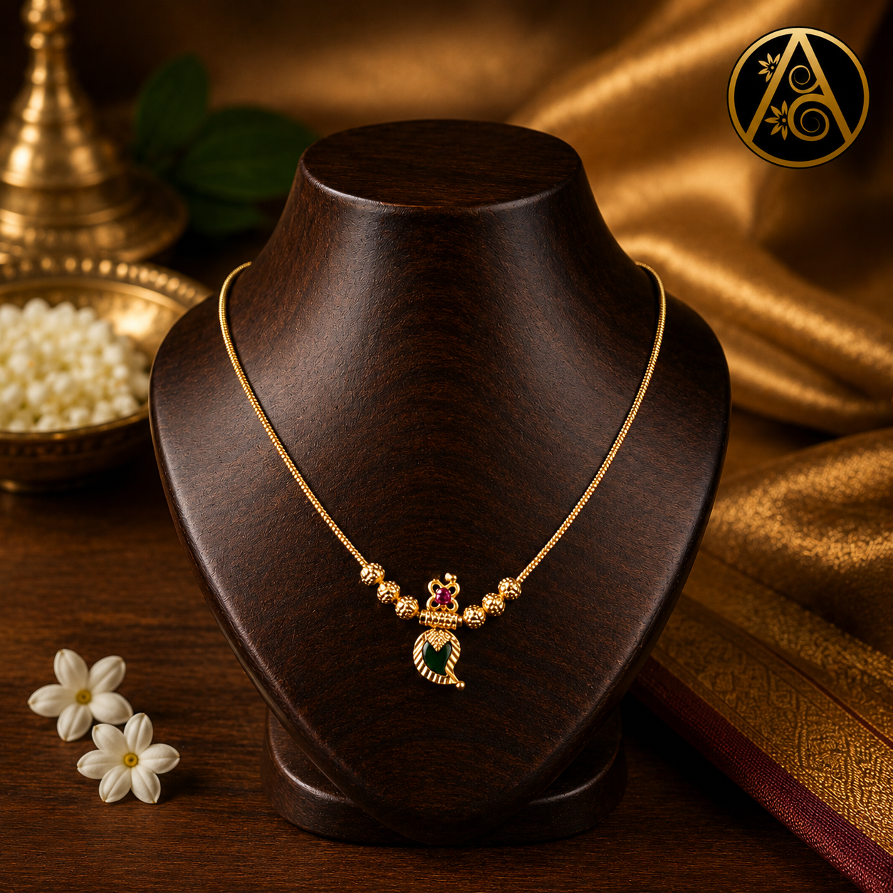 Premium Plated Jewelry(Premium Plated Mini Palakka Pendant Necklace)