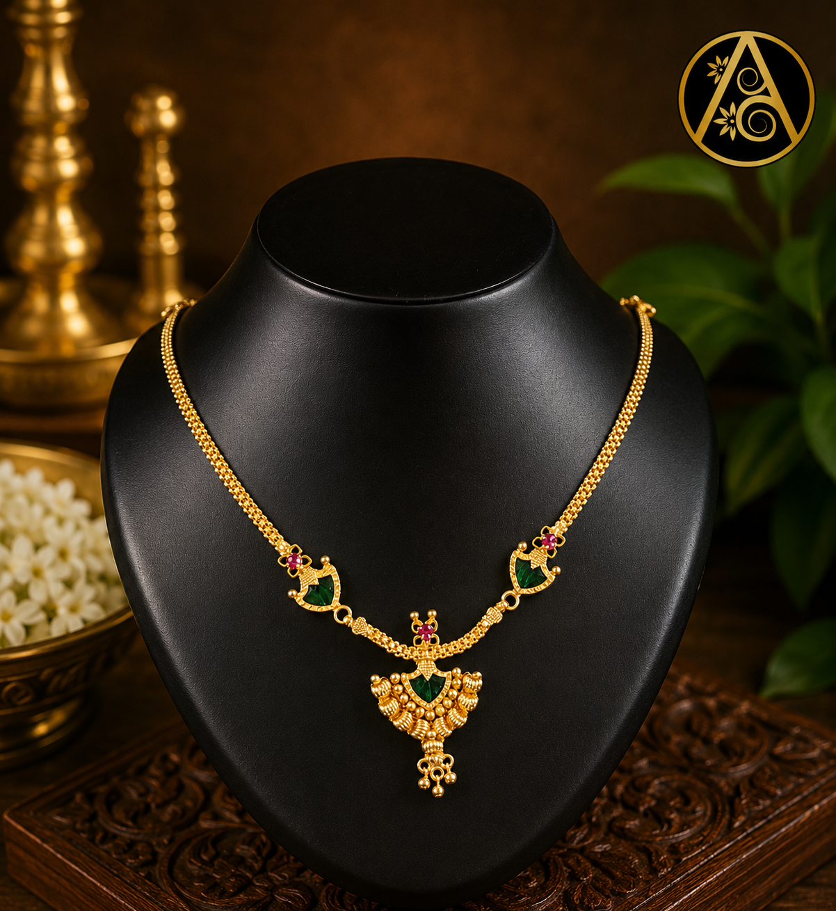 Premium Plated Jewelry (Premium Plated Palakka Pendant Necklace)