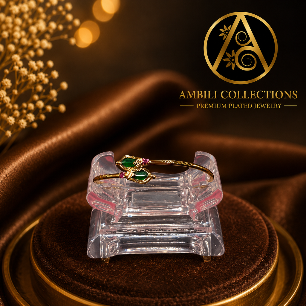 Premium Plated Adjustable /Open Cuff Bangle (Nagapadam Bangle)