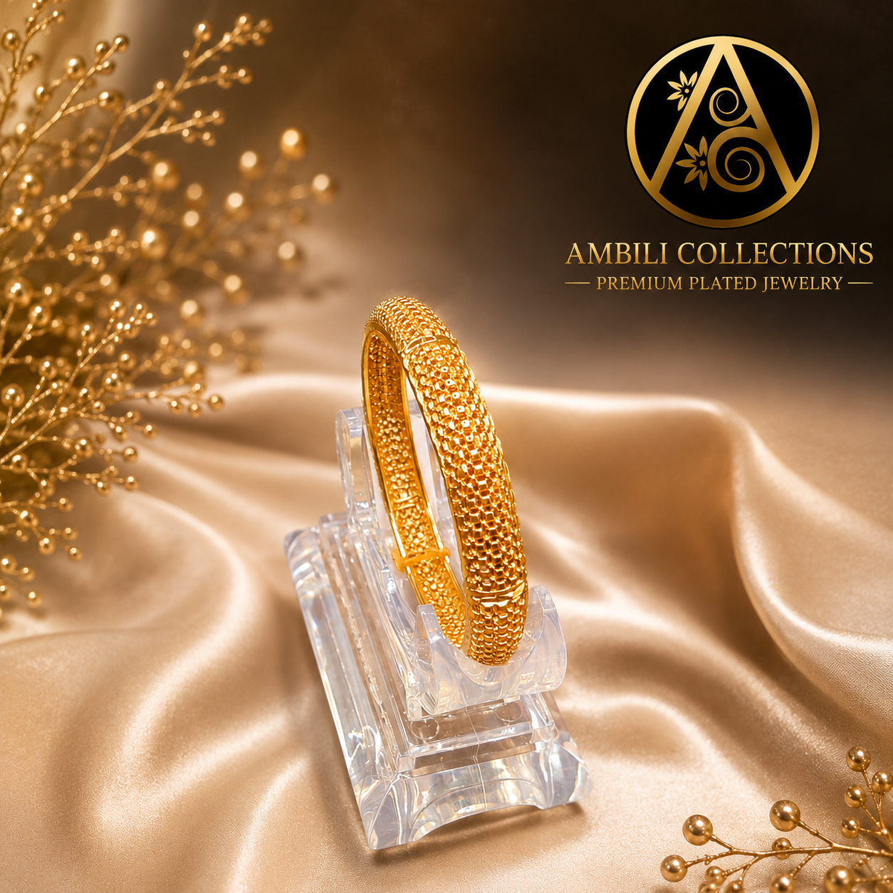 Premium Plated Bangle(Premium Plated Textured Designer Bangle)