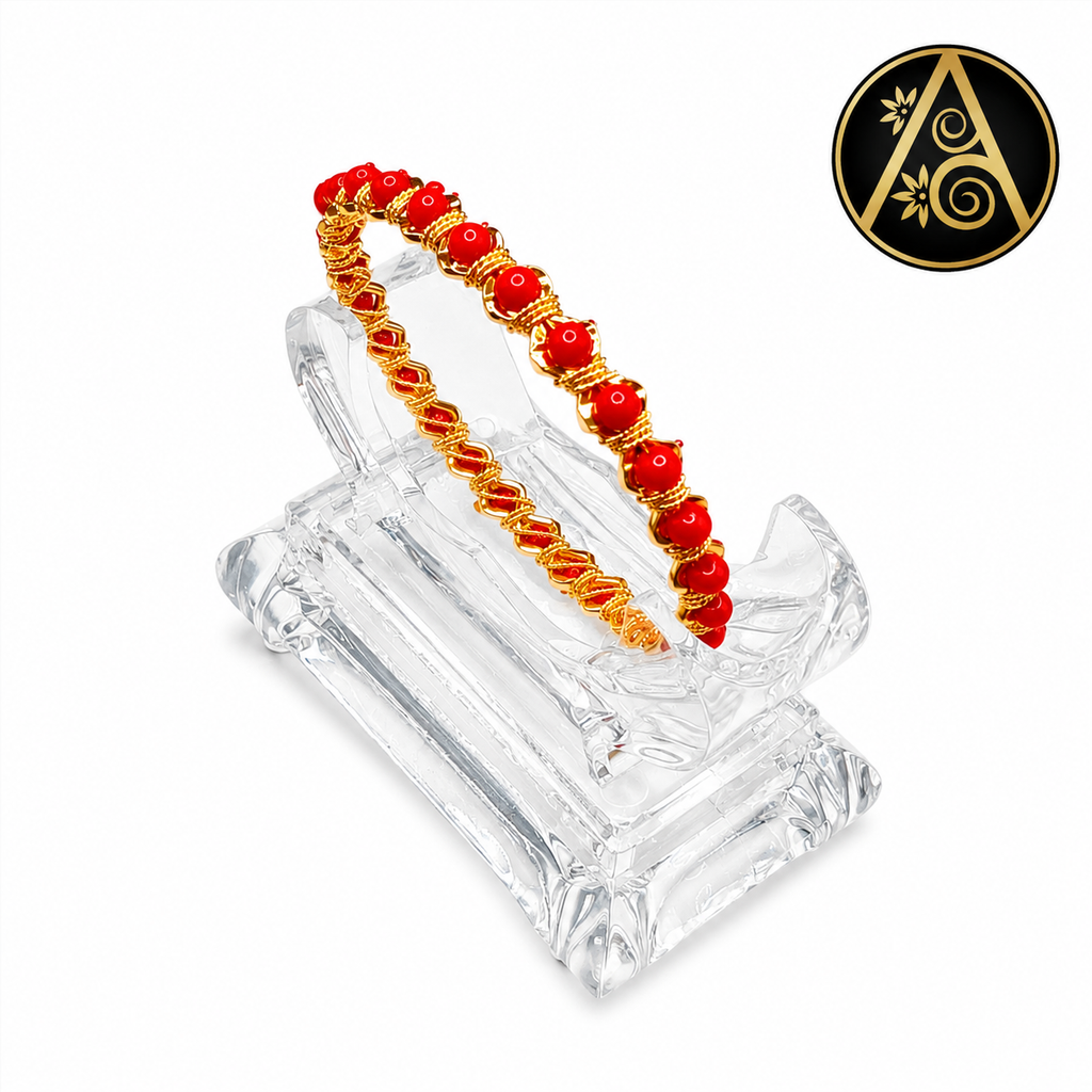 Premium Plated Bangle (Premium Plated Coral Bead Bangle)