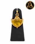 Pendant(Premium Gold-Plated Palakka design  with greenish yellow Stone)