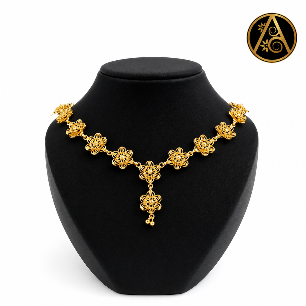 Premium Plated Jewelry -Necklace (Premium Plated Floral Necklace)