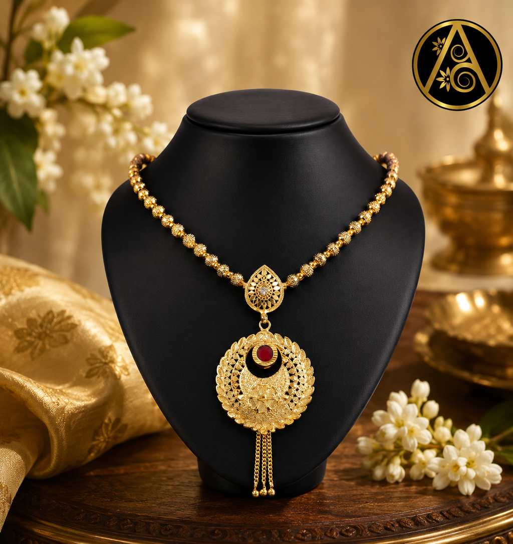 Premium Plated Jewelry -Pendant Necklace  (Premium Plated Temple Pendant Necklace)