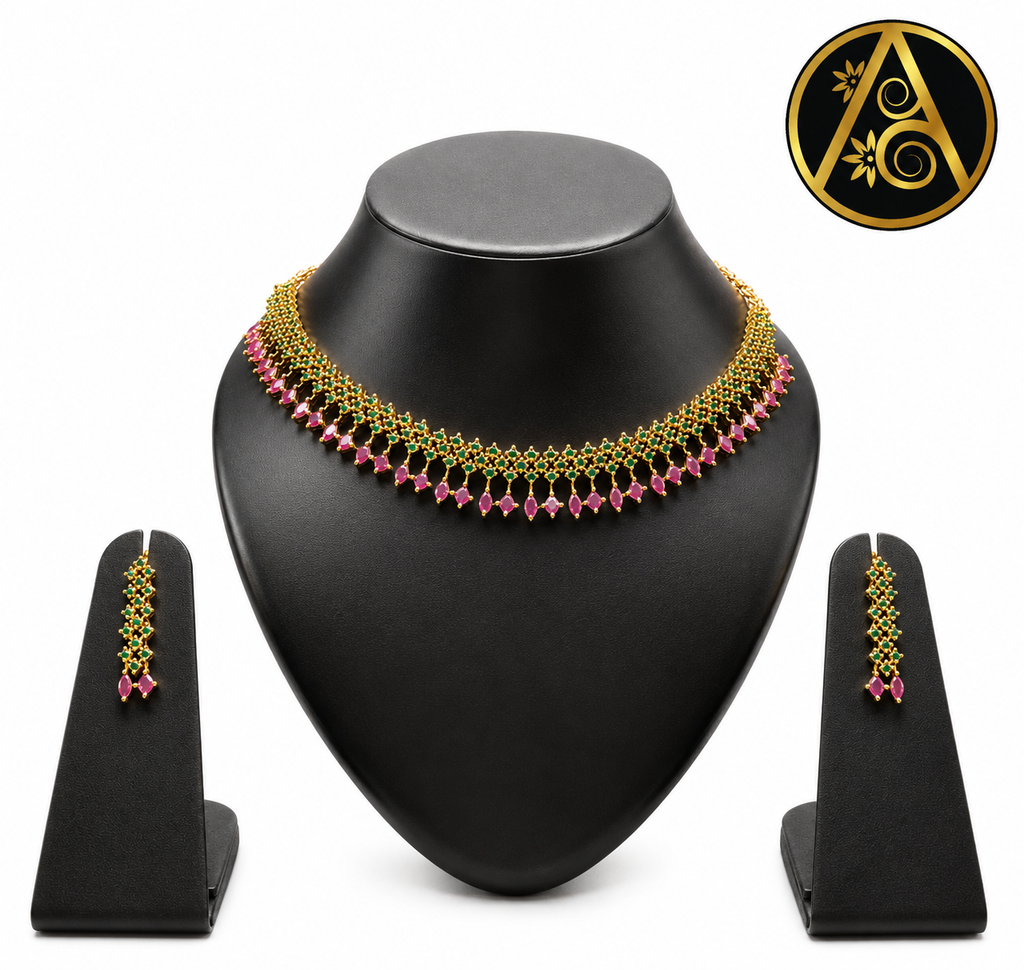 Imitation Jewelry - Necklace set (Designer Stone Necklace Set)