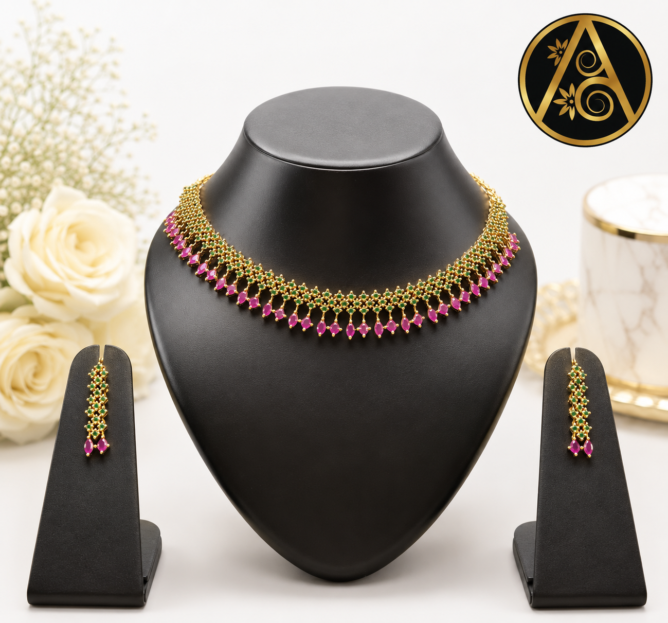 Imitation Jewelry - Necklace set (Designer Stone Necklace Set)