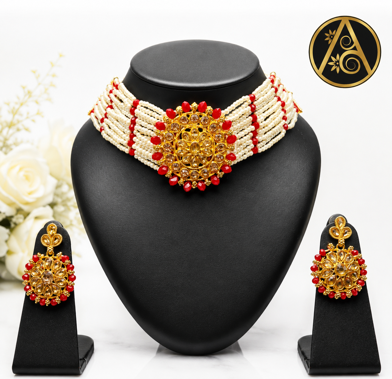 Imitation Jewelry - Choker set (Pearl Choker Set)