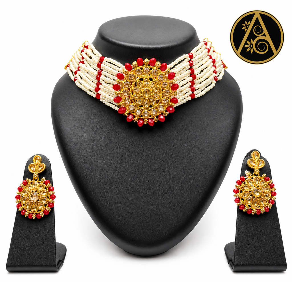 Imitation Jewelry - Choker set (Pearl Choker Set)