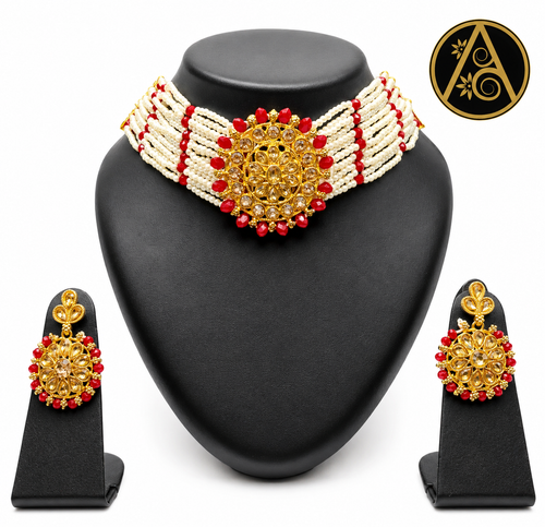 Imitation Jewelry - Choker set (Pearl Choker Set)
