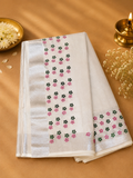 Kearala Saree(Blossom Charm Kerala Kasavu Saree)