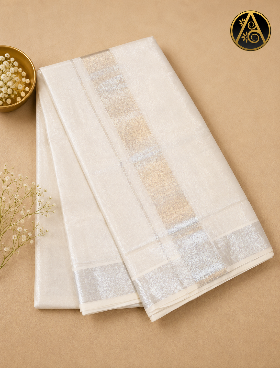 Kerala Kasavu Saree(Silver Kerala Kasavu Saree)