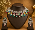 Imitation Jewelry (Multicolor Kundan Premium Plated Choker Necklace Set with Matching Earrings)