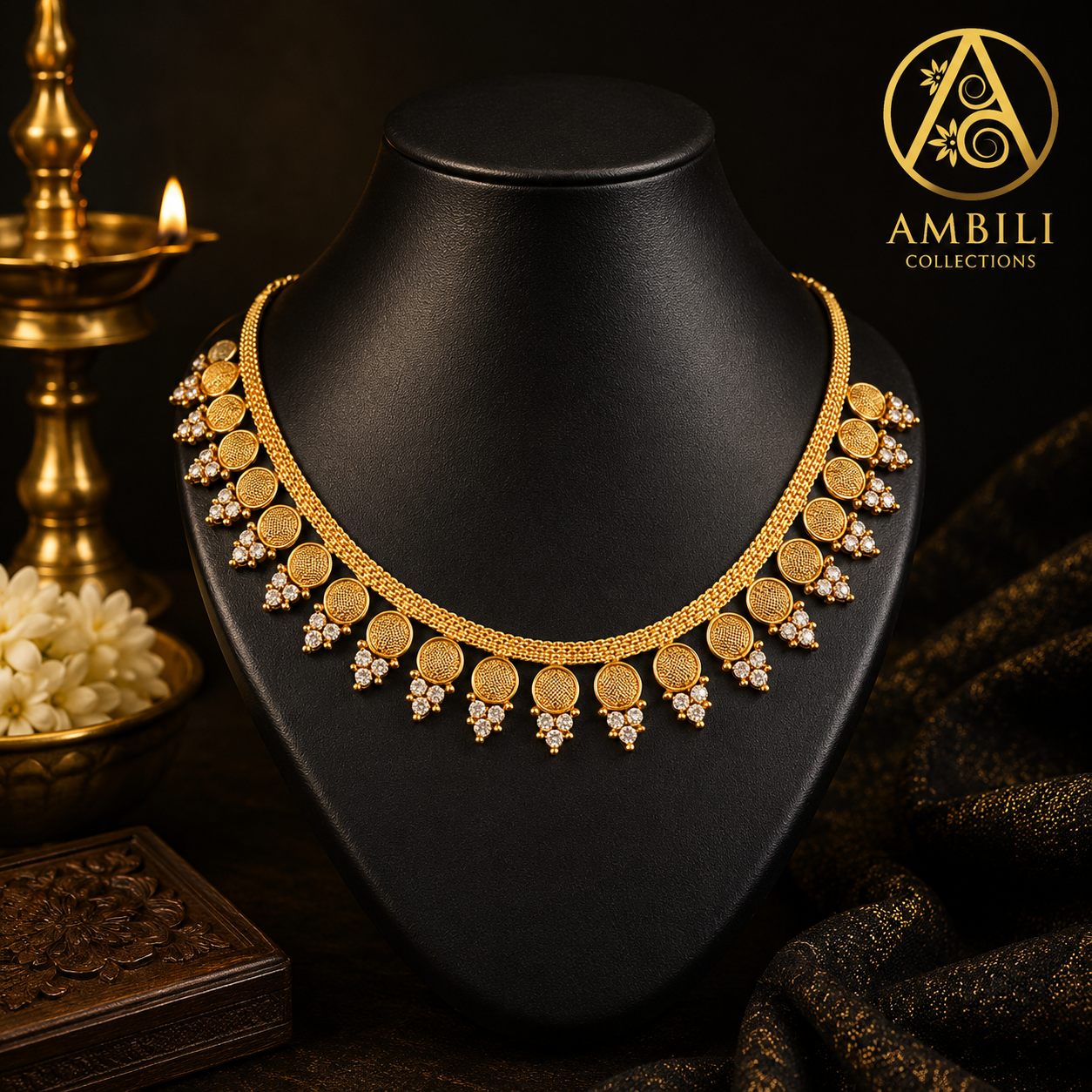 Premium Plated Jewelry(Premium Plated Coin Motif Necklace – Classic Kerala Heritage Collection)