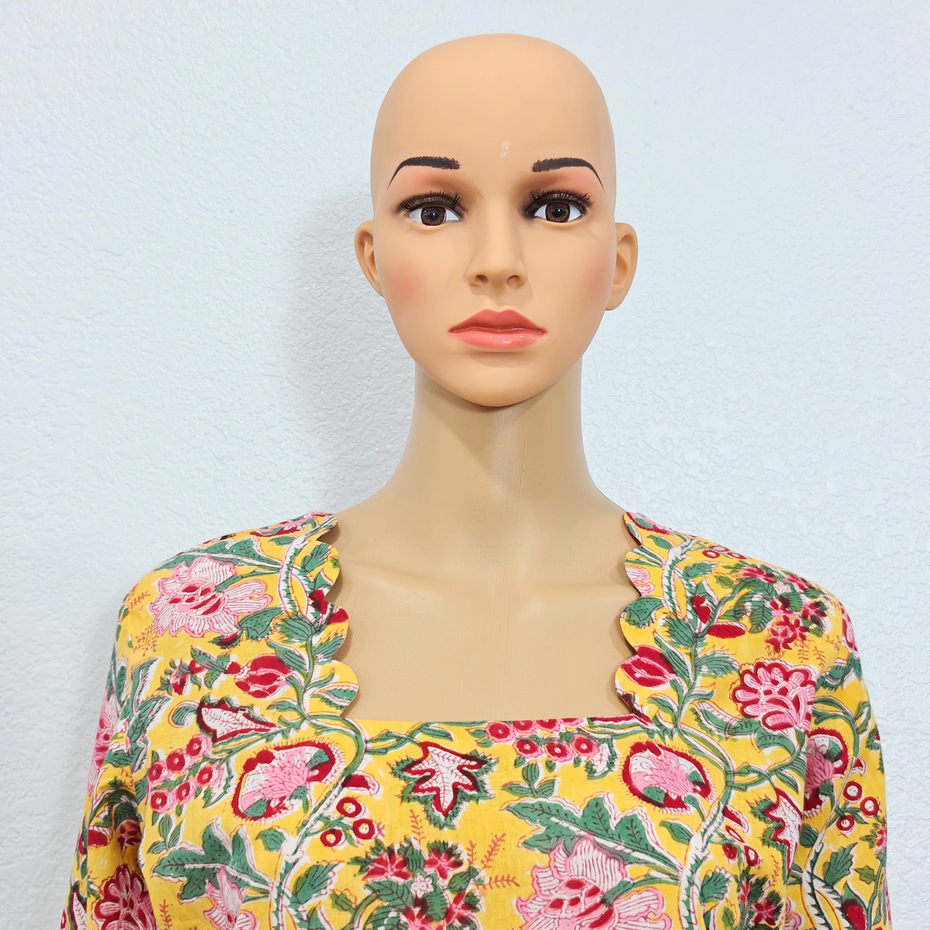 Kurta set with Dupatta (Yellow Floral Printed Kurta Set with Dupatta)