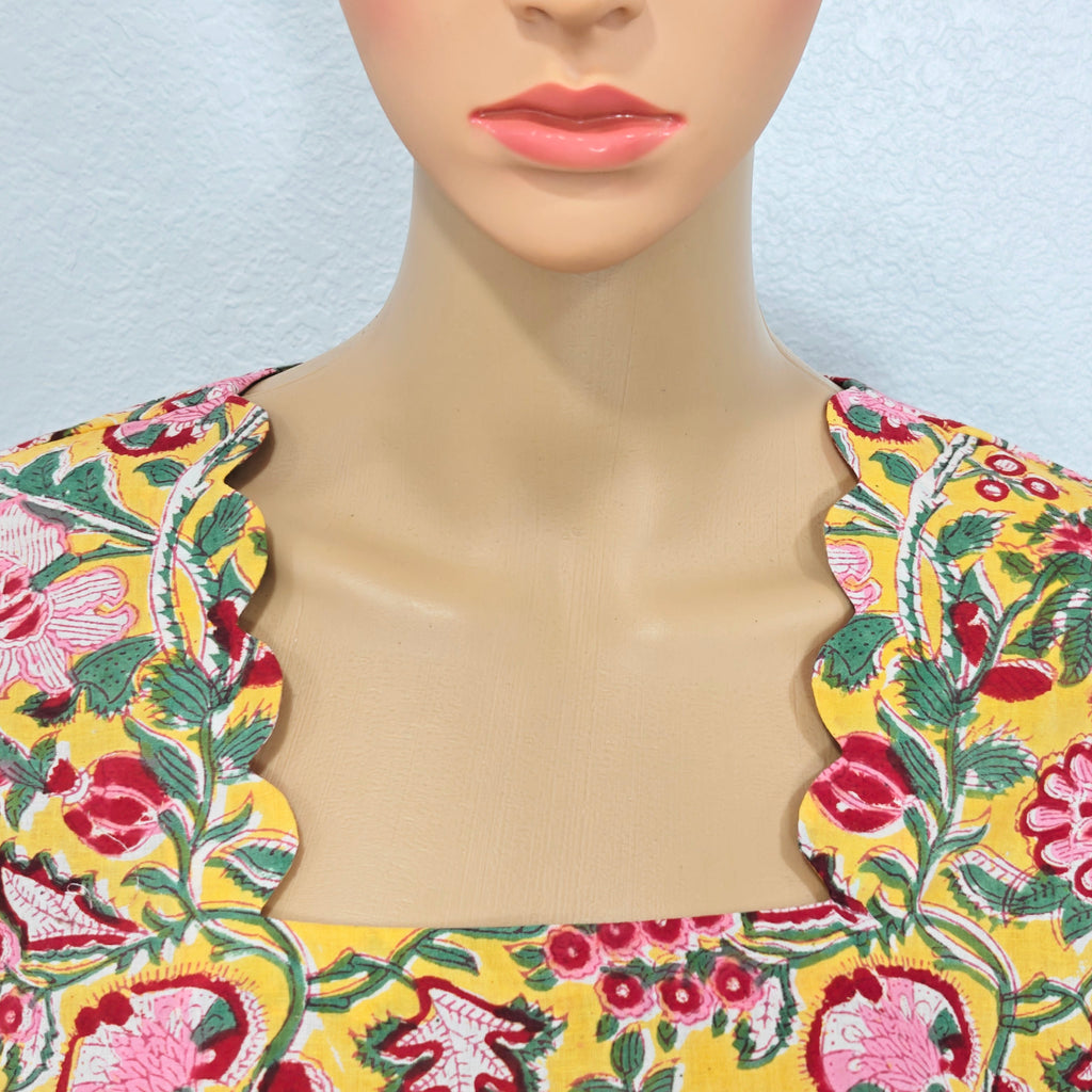 Kurta set with Dupatta (Yellow Floral Printed Kurta Set with Dupatta)