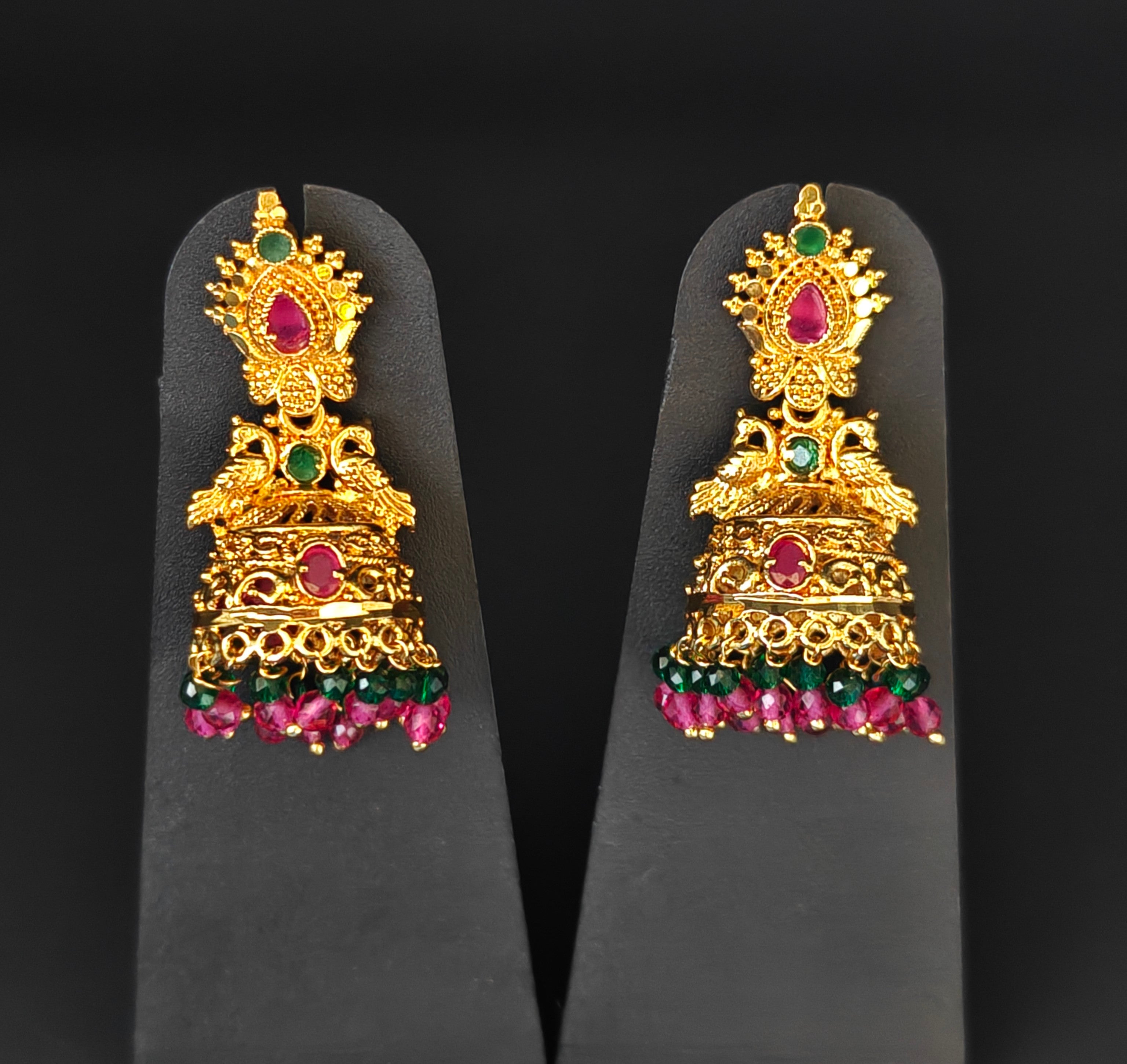 Premium Plated Earring (Premium Plated Kemp Stone Jhumka Earrings)