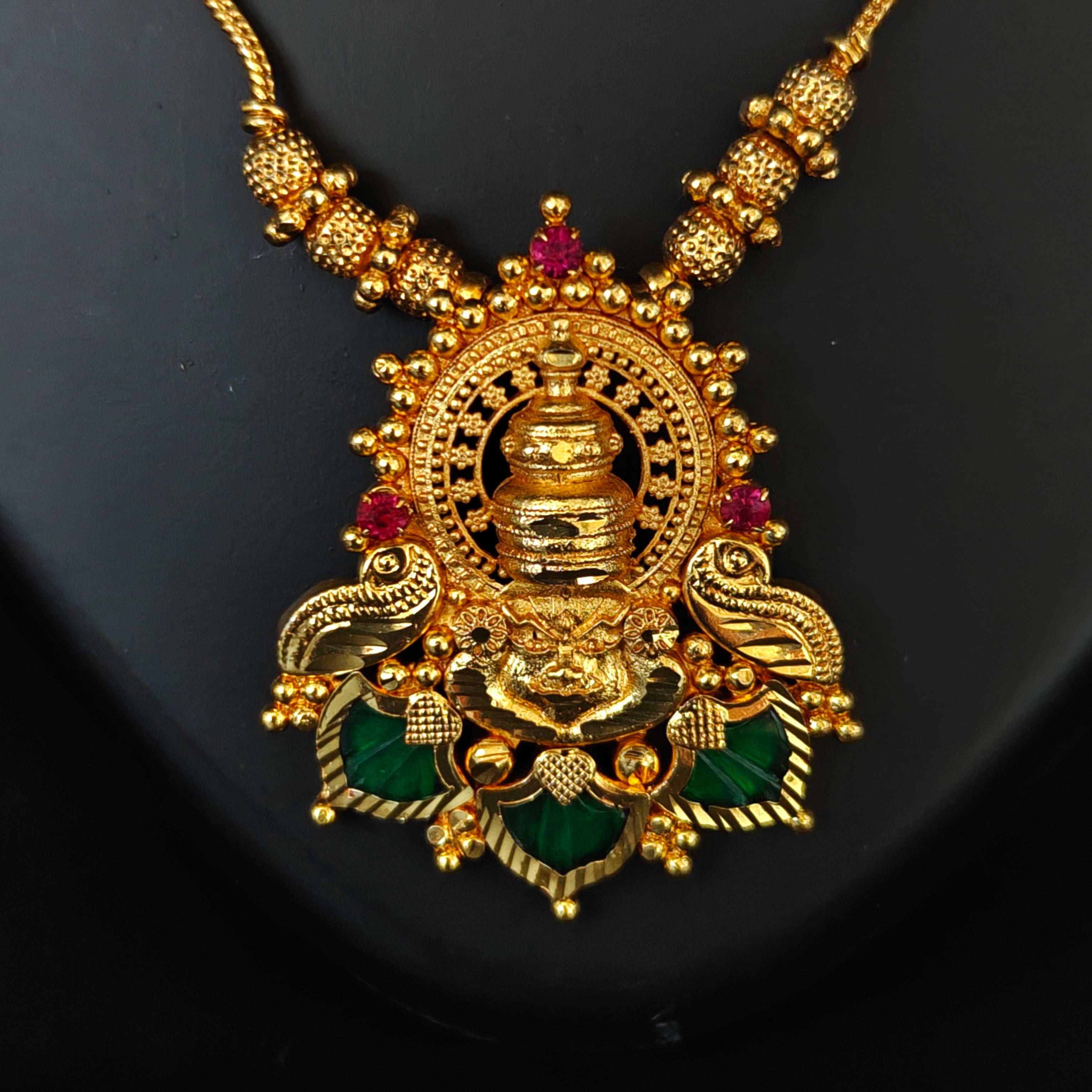 Premium Plated Jewelry (Premium Plated Traditional Temple Pendant Necklace)