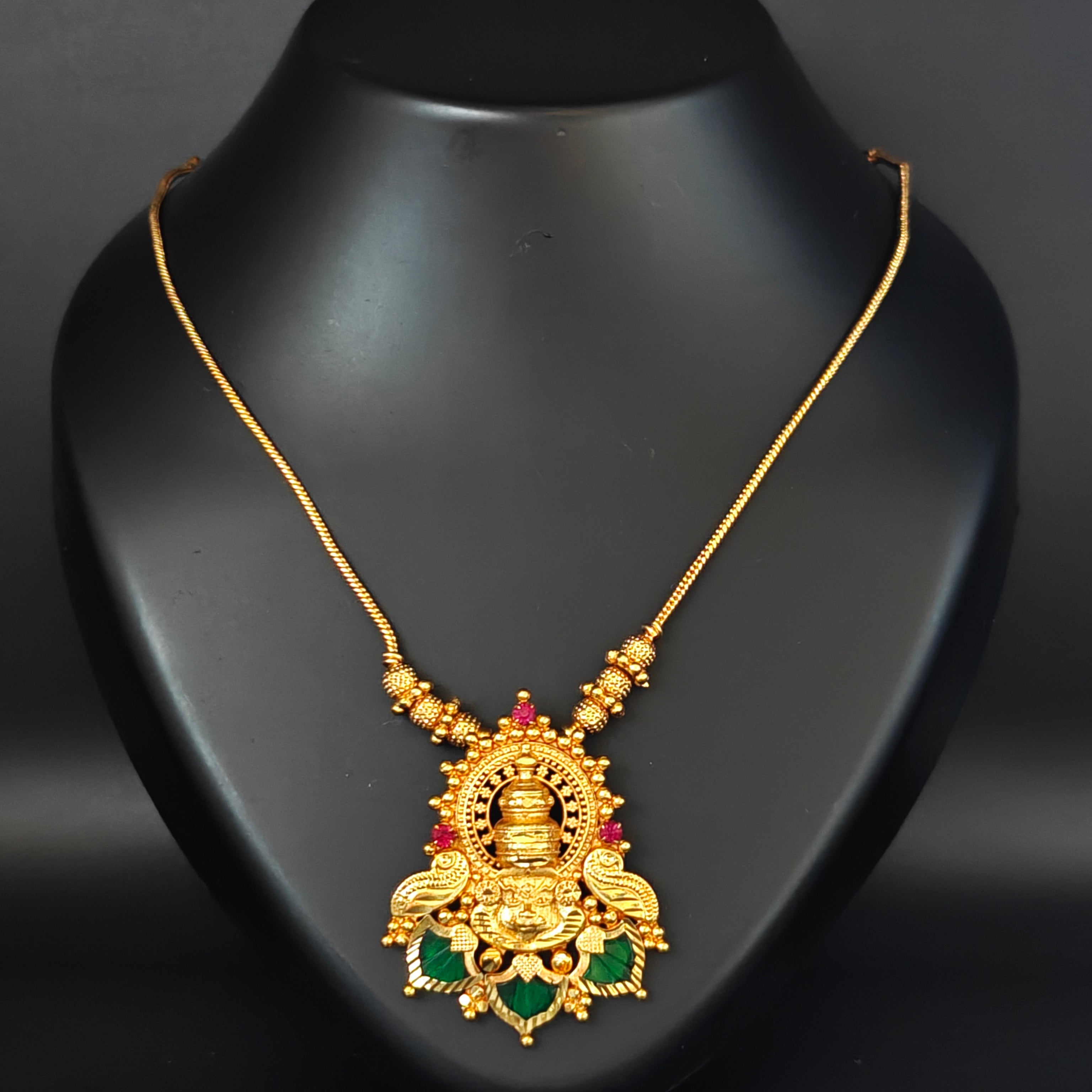 Premium Plated Jewelry (Premium Plated Traditional Temple Pendant Necklace)