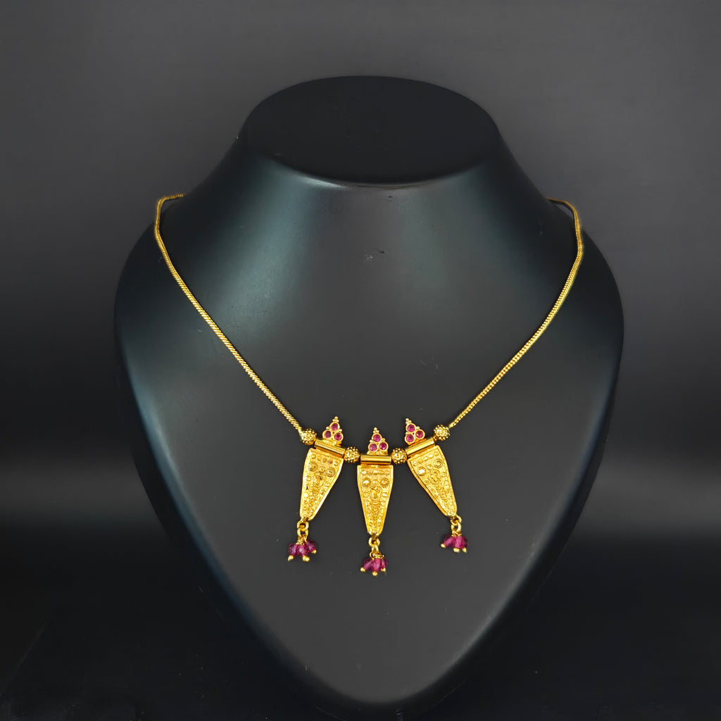 Premium Plated Necklace (Premium Plated Traditional Triple Pendant Necklace)