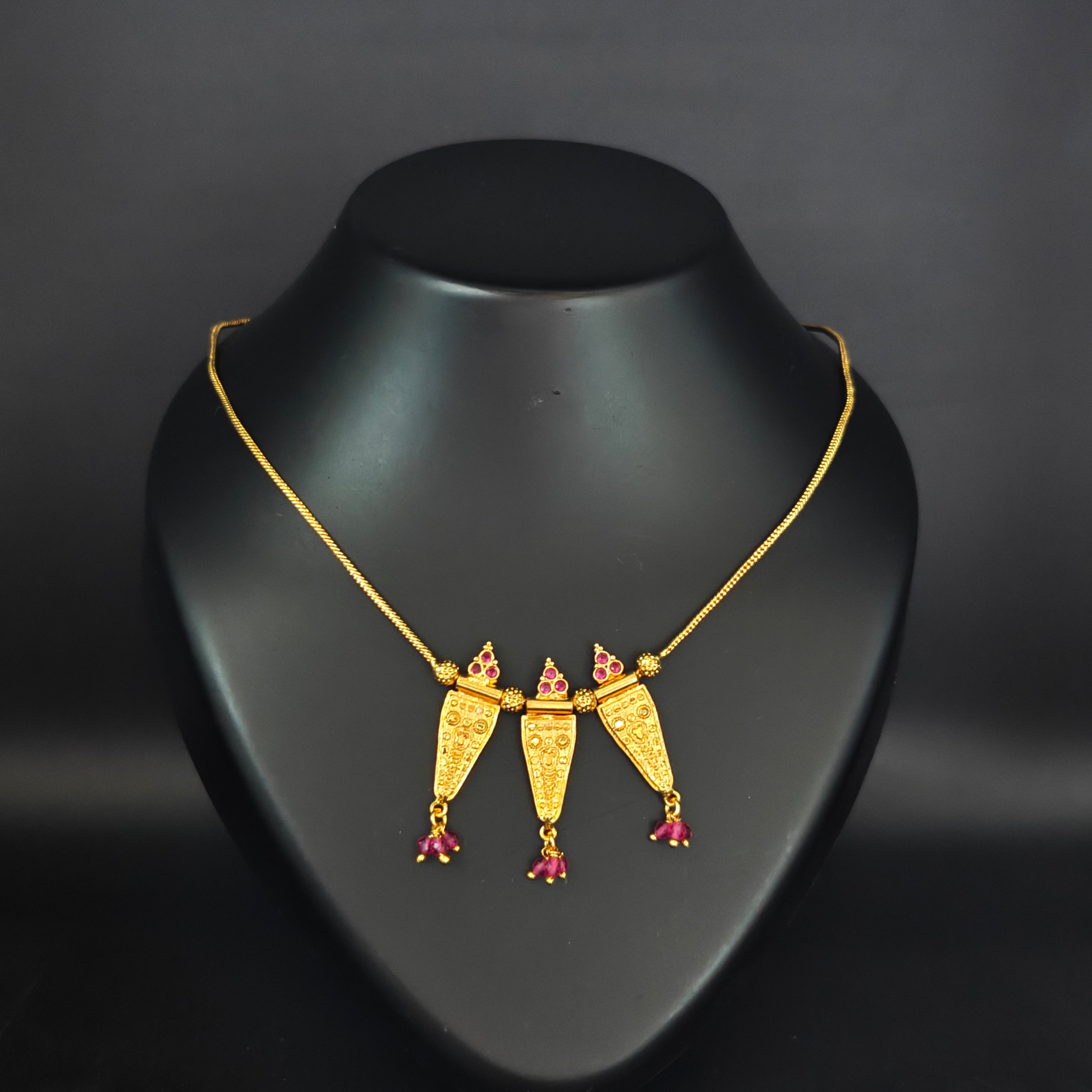 Premium Plated Necklace (Premium Plated Traditional Triple Pendant Necklace)