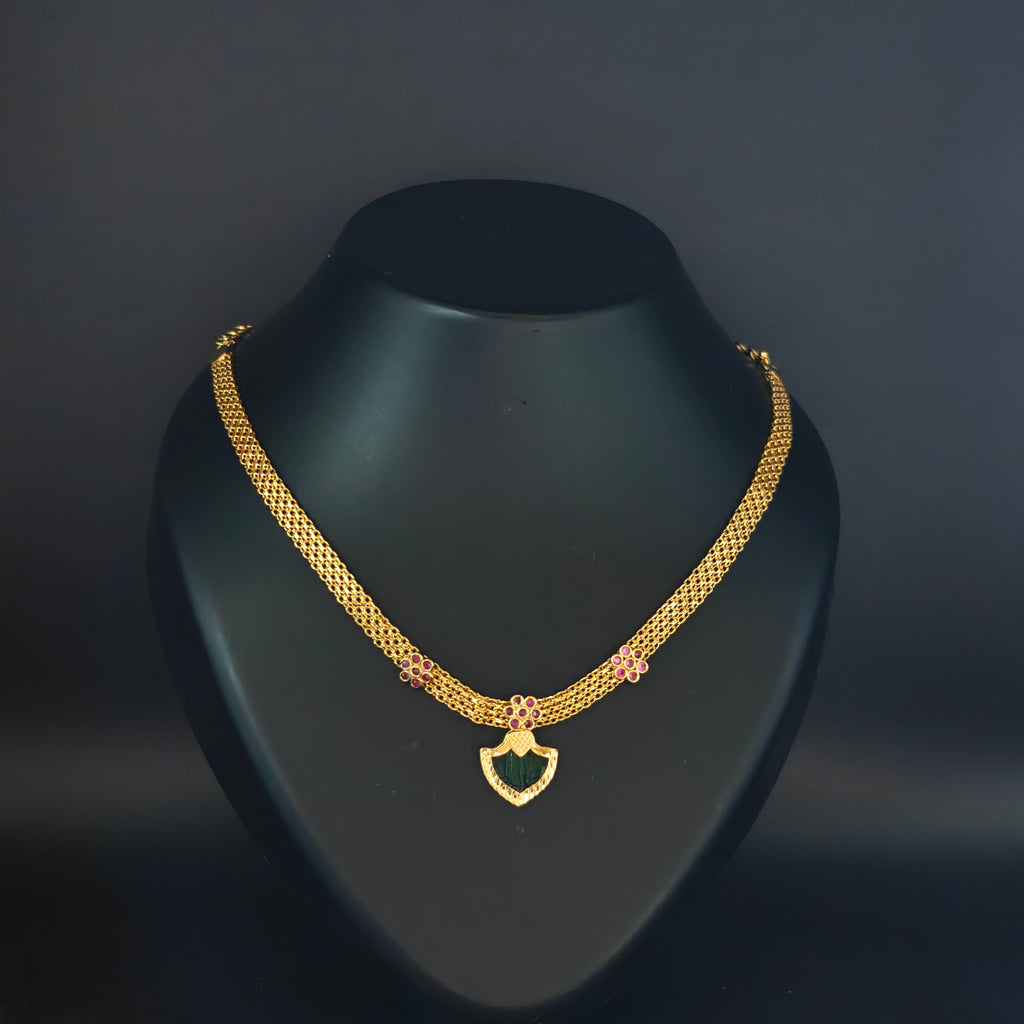 Premium Plated Jewelry(Premium Gold-Toned Palakka Multi-Chain Necklace)