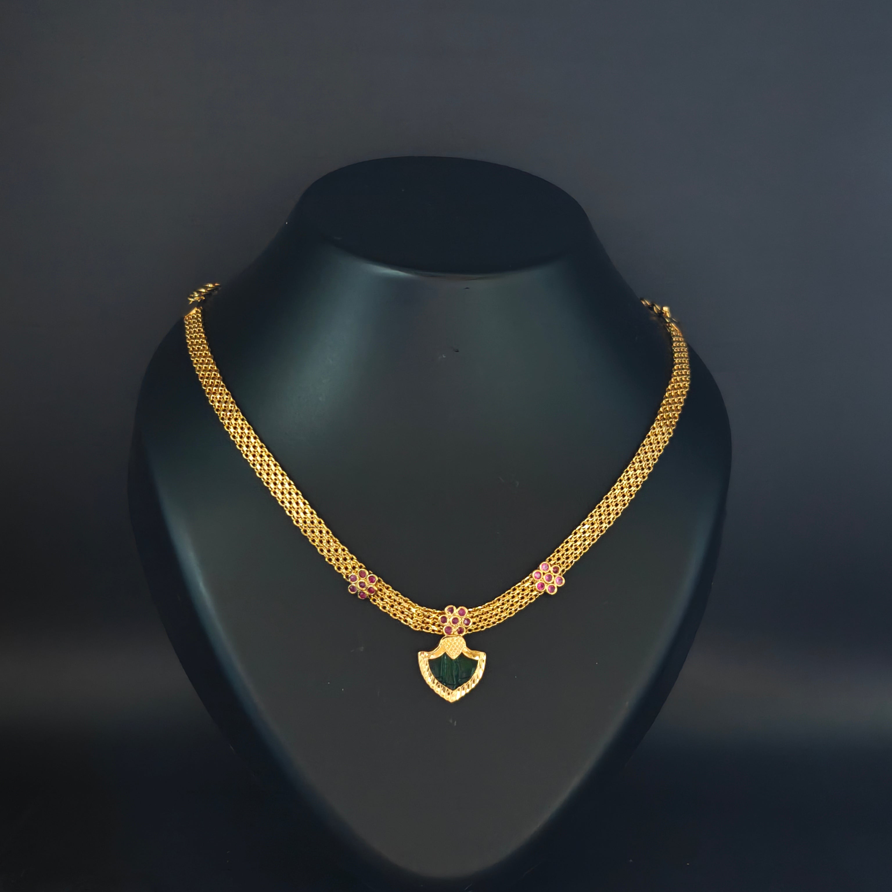 Premium Plated Jewelry(Premium Gold-Toned Palakka Multi-Chain Necklace)