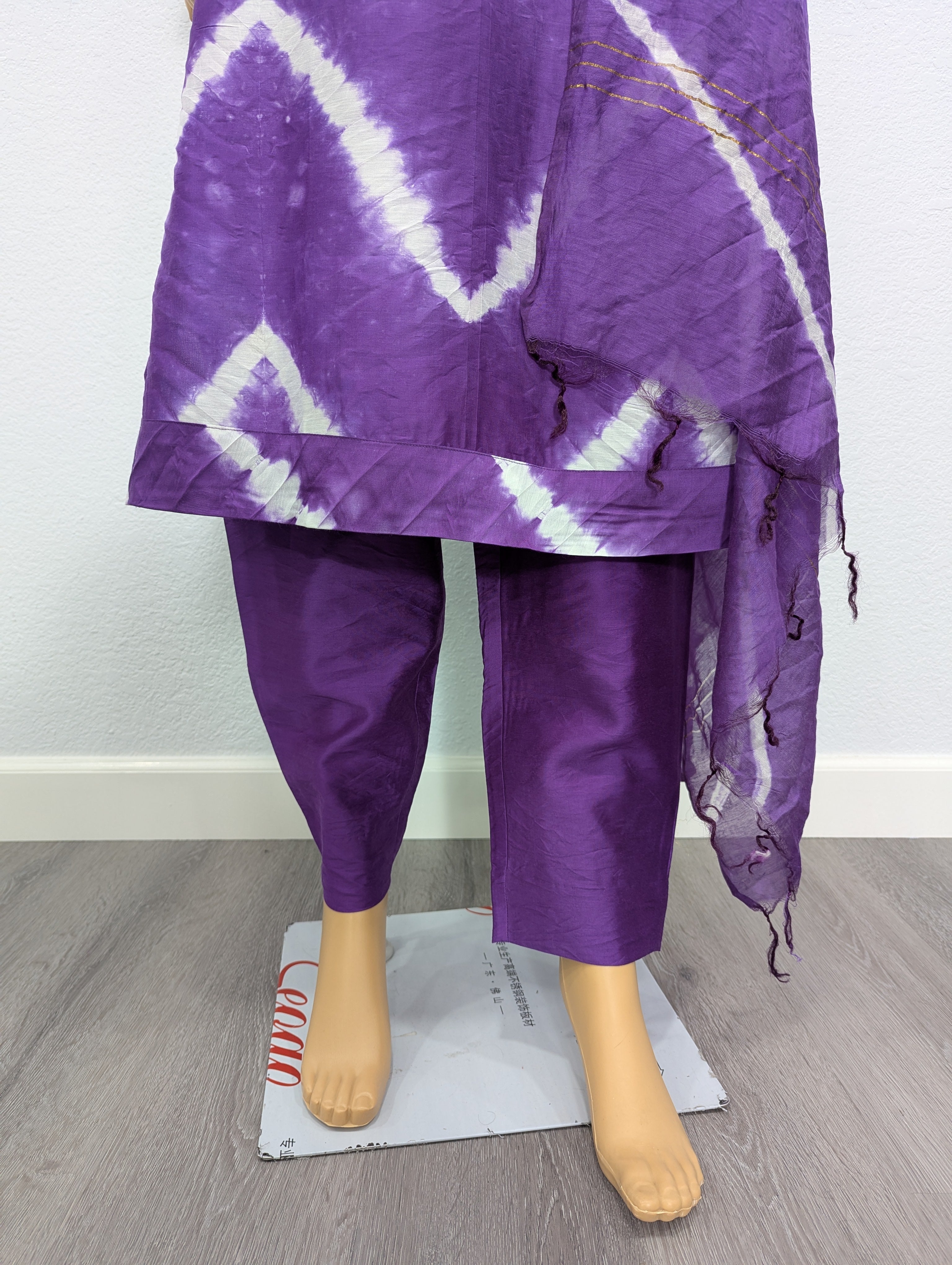Kurta set with Dupatta set(Purple Tie-Dye Kurta Set with Dupatta)
