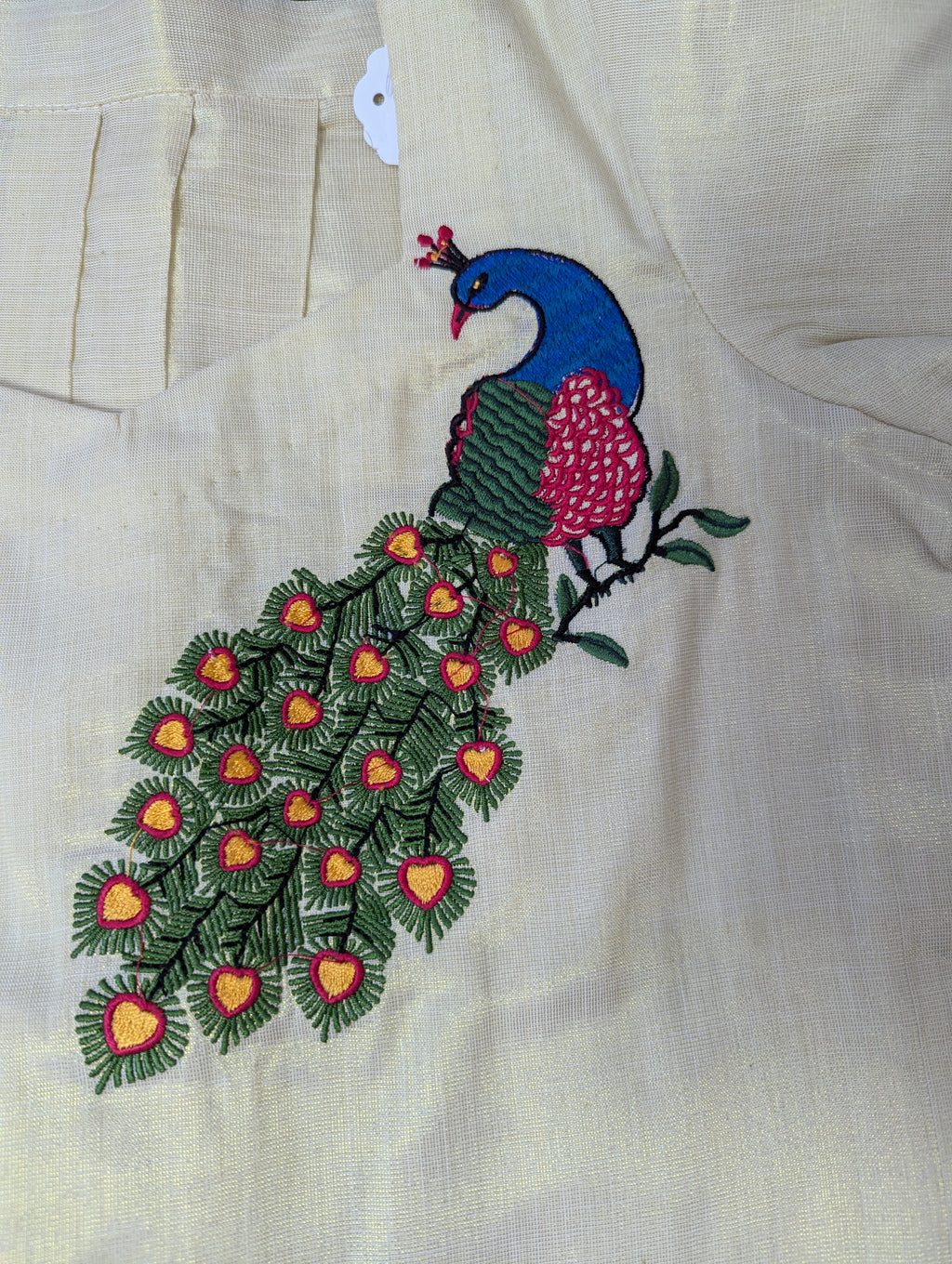 Kids Pattu Pavadai (Premium Kerala Kasavu Pattu Pavadai Set for Girls – Peacock Heritage Collection)